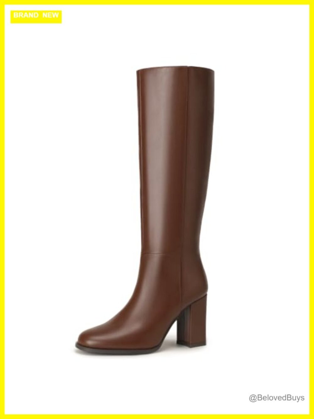 Knee High Round Toe Block Chunky Heel Dress Boots